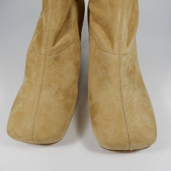 Nicholas Kirkwood Maeva Faux Pearl Stretch Booties 38 8 Curved Heel Suede $895 - Picture 7 of 15
